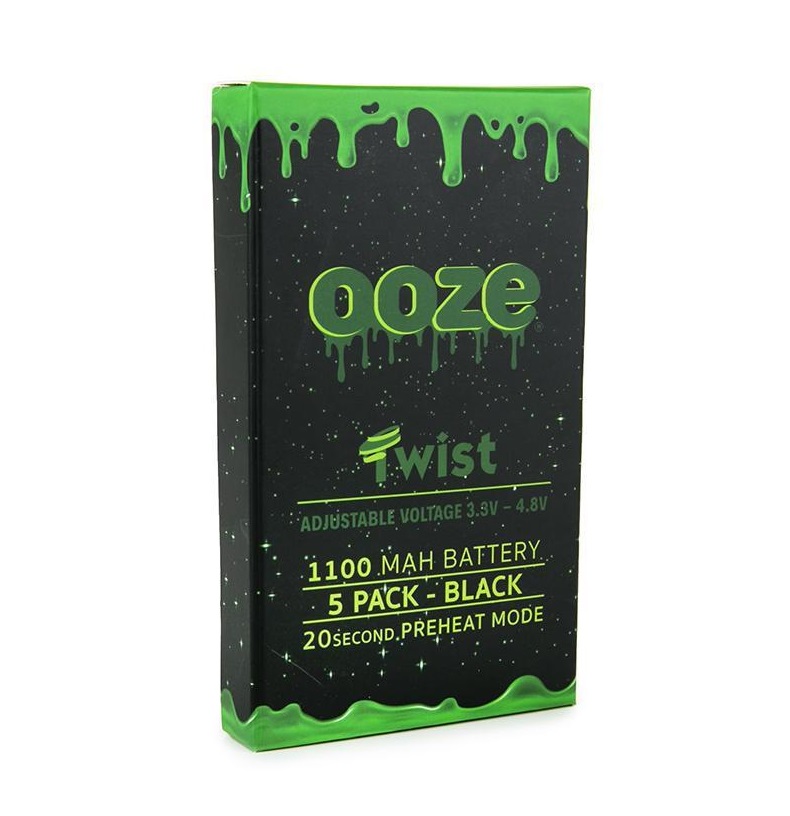 OOZE Twist 1100mAh Batteries 5pk, thc, , concentrates, preheat